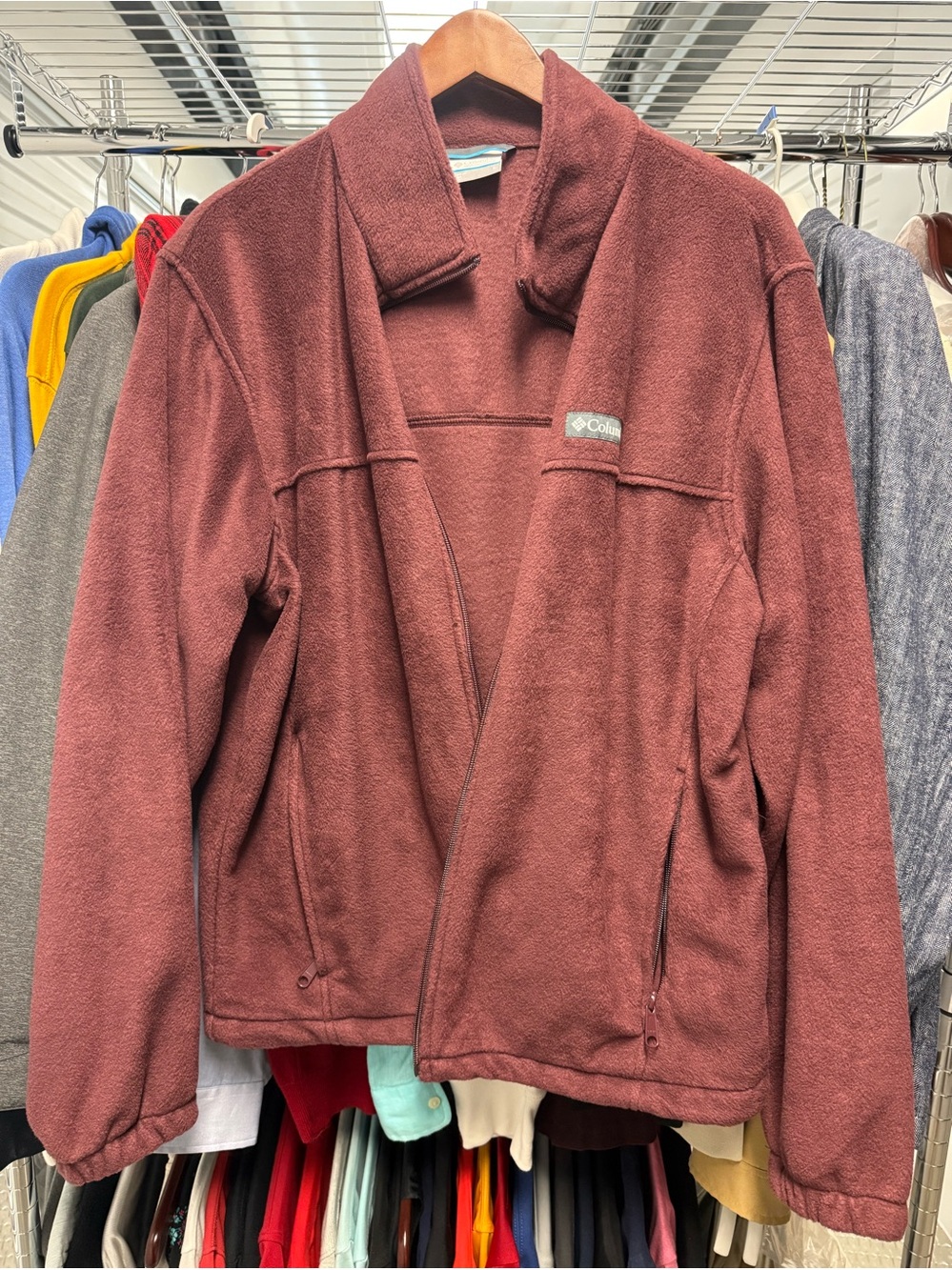 ***MENS (L) - Columbia Teddy Fleece Jacket - Maroon